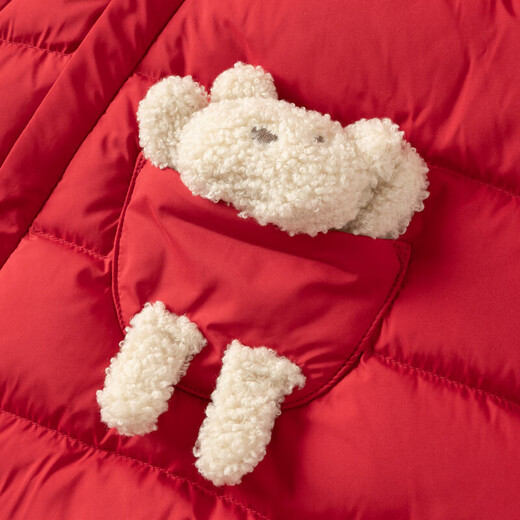 DAVE&BELLA Newborn Down Jumpsuit Winter Clothing Baby Girl Romper Clothes Baby Outing Clothes Children's Clothes Red Spot 80cm Filled Down 82.5g