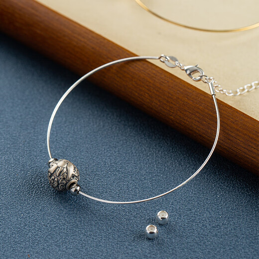 Cicada Yinglu 0.8mm pierced hole extremely fine universal bracelet DIY material string gold beads pearl passepartout bracelet accessories for women 0.8mm - extremely thin bracelet - silver free 2 positioning beads