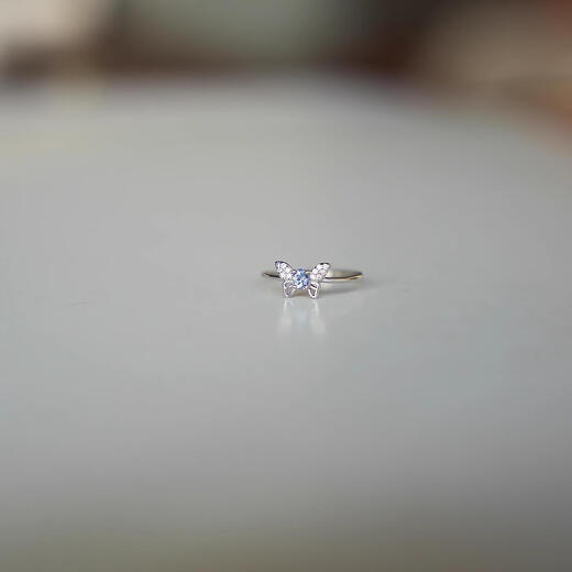 Rumeng natural tanzanite silver ring women's niche design, high-end temperament and versatile Rumeng natural tanzanite broken silver ring No. 1 opening adjustable