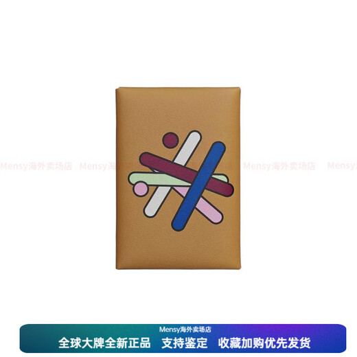 Hermes (HERMES) Calvi Duo Duo European, American, Japanese and Korean double-sided printing Swift calfskin card holder women's biscuit color with original box