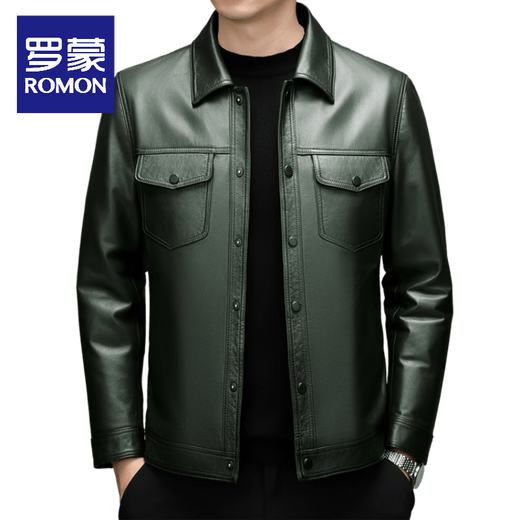 ROMON Haining мужская куртка из воловьей кожи первого слоя, осенне-зимняя повседневная утолщенная куртка с лацканами 90, белый гусиный пуховик для мужчин, коричневый 90, наполнитель из белого гусиного пуха, 3XL (54) 145-160Цзиньцзинь равен 0,5 кг