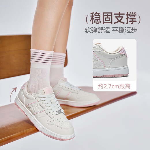 Kappa Dick-Soled-Schuhe für Frauenschuhe für 2025 Herbst neue Schüler Modetrend Casual Schuhe Vielseitige Sportschuhe für Frauen Winter Weiß/Milch Teepulver 38