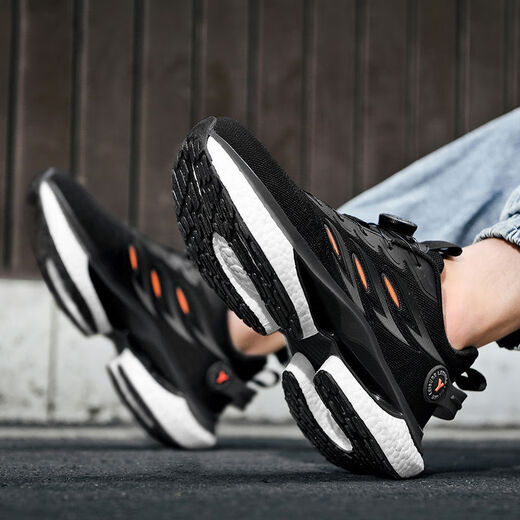 
Xialu running shoes men's super light shock-absorbing teenagers and junior high school students rotating button black sports shoes A9888 light blue 38