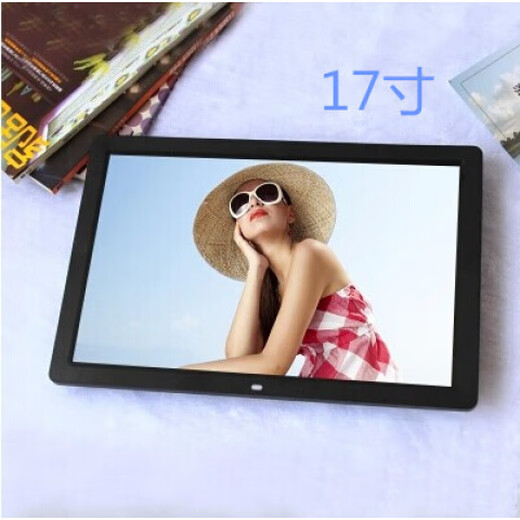 Promoción de Huaqiangbei La pantalla LED de alta definición de 17 pulgadas / 19 pulgadas / 22 pulgadas se puede montar en la pared como marco de fotos digital / máquina publicitaria con fines de visualización 17 pulgadas en blanco o negro sin tarjeta