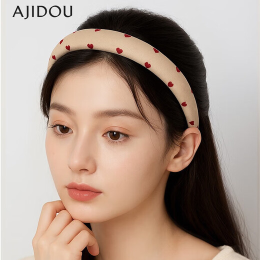 AJIDOU Ajidou hair accessories women's love polka dot fashion headband fabric high skull headband daily versatile light blue 1 piece