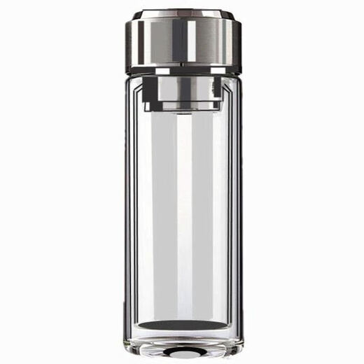 Solista Jiuyang unbreakable tempered glass 500ml drop-resistant high temperature borosilicate double-layer glass cup protective cover men's tea cup steel color 350ml anti-fall and explosion-proof double-layer high