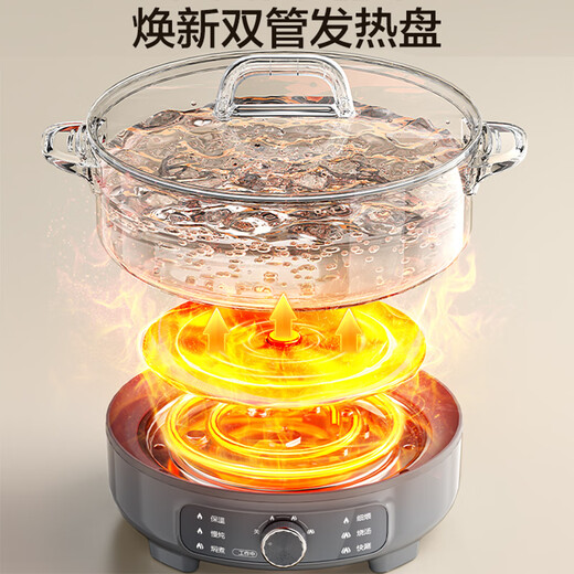 SUPOR 0-coated stainless steel electric hot pot split electric cooking pot hot pot special pot household multi-function electric hot pot 6L meat shabu-shabu pot H60YK182