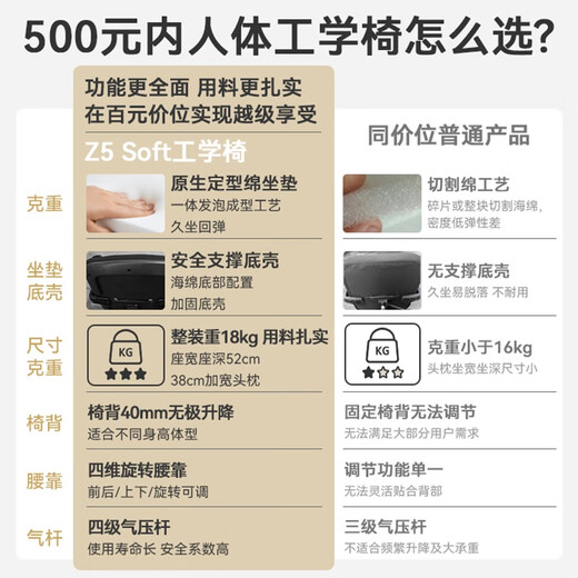 
JD.com Z5 ergonomic chair computer chair office chair e-sports chair artificial mechanics chair learning chair national subsidy