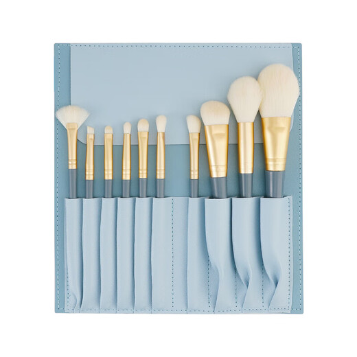 Blue Bridge 10 Makeup Brush Set Beginner Loose Powder Blush Concealer Foundation Eyeshadow Brush Full Set Super Soft Hair 10 Blue Bridge Brush Set + Blue Bridge Bag 1 Piece