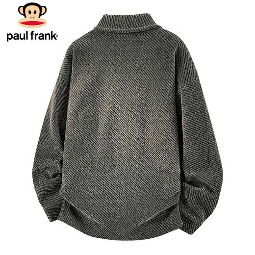 Paul Frank Jacket Men's Autumn and Winter American Jacket Men's Loose Casual Cardigan Top Men's Dark Gray XL
