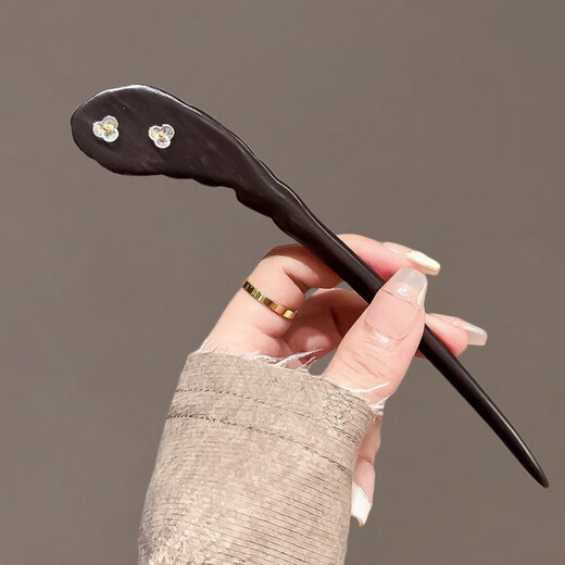 LANSILL high-end mother-of-pearl ebony hairpin for women, ancient style, high-end wood hairpin, Chinese-style hairpin, birthday gift F3543 banana fan ebony hairpin