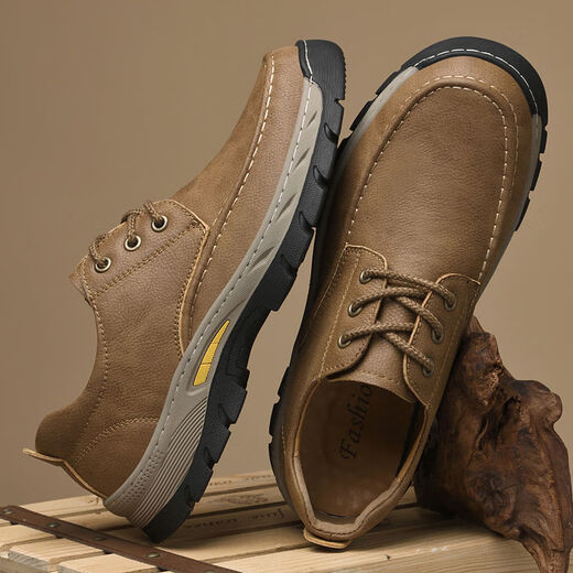 Scikai Men's Shoes 2024 Новые мужчины подлинная кожаная кожаная повседневная рабочая обувь без скольжения средних лет и пожилые кожаные туфли отца черная 9715 38