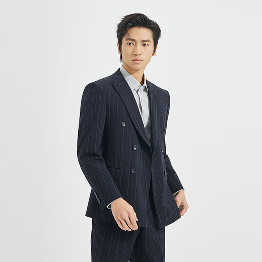 Lilang Shopping Mall Same Style Wool Suit Suit Men's Double-breasted Suit Wedding Dress Nine-Point Pants Autumn 2025 New Navy (25QXF151SA) 170A