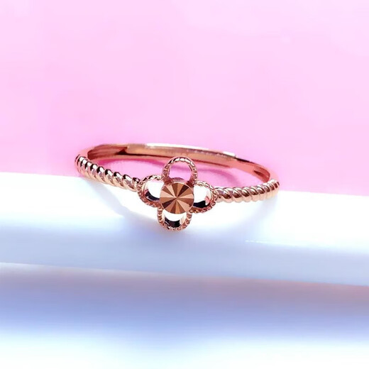 Yongsi 585 purple gold shiny fashionable hollow flower ring 18K color gold plated clover ring flower ring (open