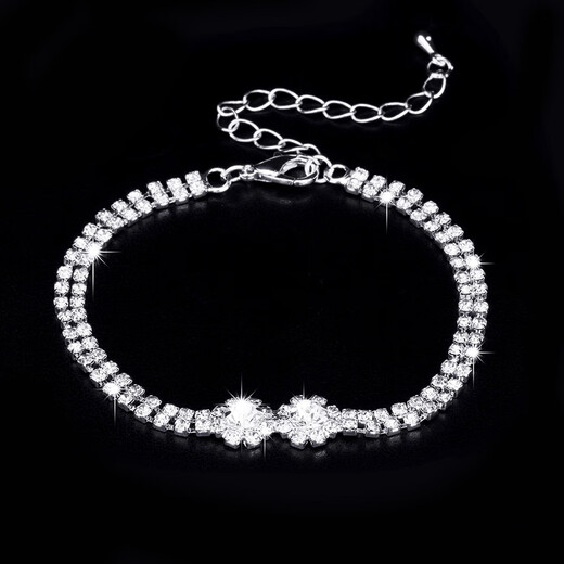 Bridal Wedding Jewelry Set Three-piece Set Brilliant Rhinestone Zircon Angel Teardrop Necklace Earrings Bracelet 838 Bracelet