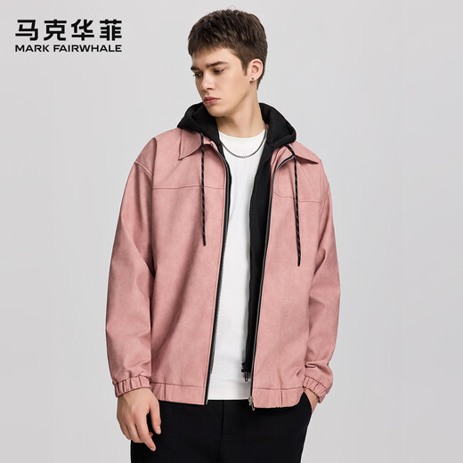 Mark Huafei's personalized design solid color men's leather jacket, versatile, casual, comfortable, wear-resistant, wrinkle-resistant, spring and autumn new fashion men's jacket