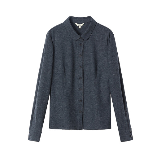 JUZUI Commuting Workplace Lapel H-Shaped Short Wool Shirt Women 2025 Winter New JWFD60104 Dark Gray XL