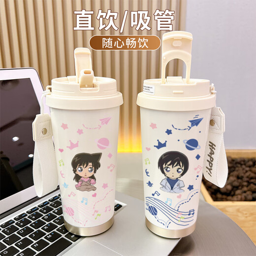 Verrouillage verrouillage (verrouillage / verrouillage) dessin animé anime thermos étudiant portable portable en acier inoxydable en céramique tasse bureau