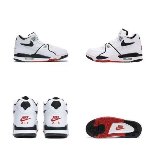 
AJNIKERAIR NIKE pure original Flight89 basketball shoes black, white, red, white, blue and white laser AJ4 brother model Chicago NIKE FLIGHT89-white black olive single layer 36