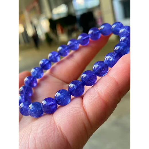 Keshan bead diameter 8-10mm tanzanite bracelet electric blue purple rare raw ore color beautiful crystal transparent 6mm