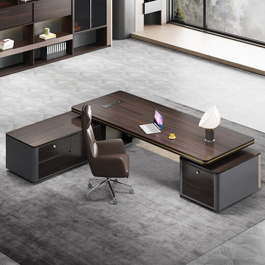 Yum Shengfeng Light Luxury Boss Desk Simple Modern Chairman's Office President Executive Desk Supervisor Manager Desk and Chair Combination