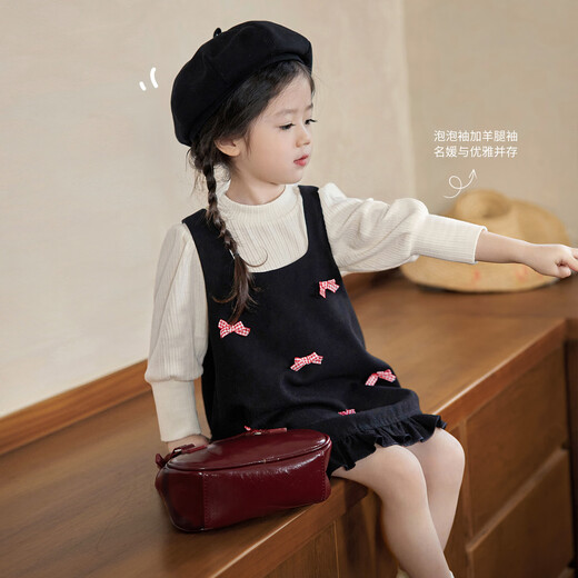 
LUSON Chen Dazhu Xiao Obao Okids Baby bow dress Women's daughter-in-law spring and autumn baby princess skirt Vest skirt Spot 100 model size