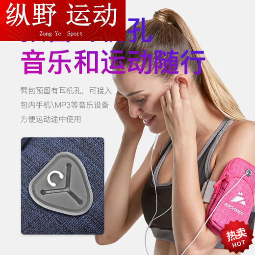 Kaooseen running mobile phone arm bag outdoor mobile phone bag men's and women's universal arm strap sports mobile phone arm sleeve wrist bag waterproof blue diamond pattern