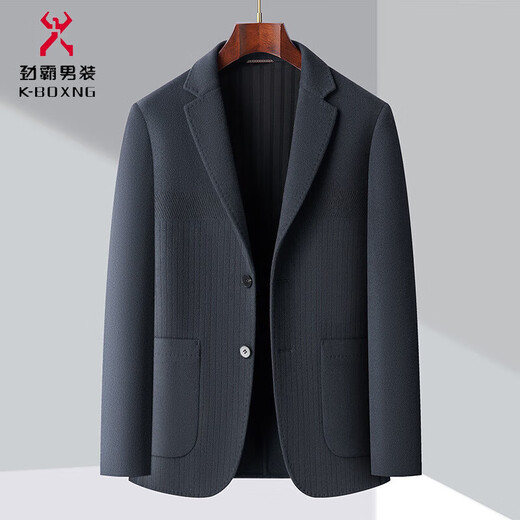 KBXNG high-end men's double-sided wool suit middle-aged dad business casual thick single suit winter woolen suit Y2306 black M 170/48