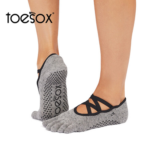 Toesox new yoga socks non-slip Pilates dance five-finger non-slip fitness sports socks Elle double 11 soft pink tie-dye S (34-38 size)