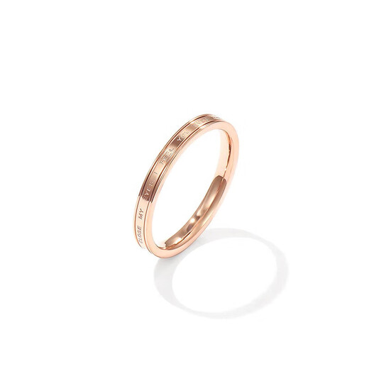 Junshi French designer ring designed for women with light luxury feel 18k gold rose gold No. 4 (finger circumference 48mm)