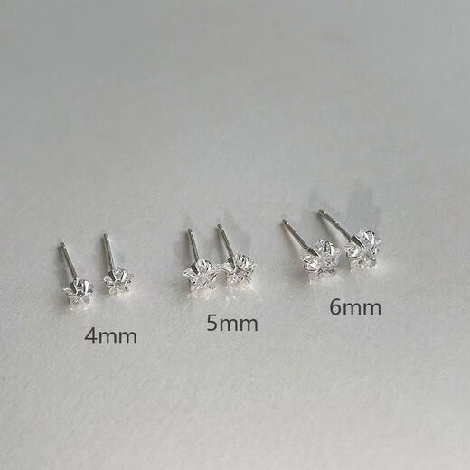 NSYCA Old Phoenix 9999 sterling silver exquisite diamond earrings five-pointed star light luxury niche ins ear piercing earrings earrings for women light luxury star earrings anti-allergic ear piercing old light luxury star small + medium 2 pairs of Lao Feng Xiangtong