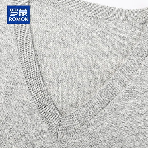 ROMON 100% pure wool vest men's V-neck thin top autumn and winter young and middle-aged men's business casual vest vest