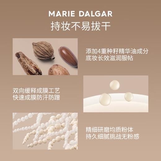 MARIE DALGAR Seed Cushion 2.0 Makeup Locking and Long-lasting Moisturizing Concealer Foundation C01 for Dry Skin