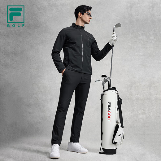 FILA Official Men's Woven Jacket 2025 Winter New Golf Sports Leisure Waterproof Jacket Dark Black-BK M 170/92A/M