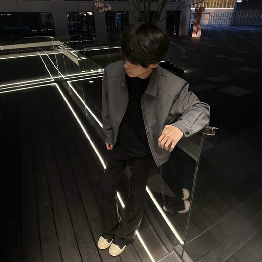 Digada Old Money Style Shoulder Pad Short Lapel Jacket Men's Autumn Versatile Trend Cleanfit Handsome Casual Jacket ZSFS-XZ121 Gray XL