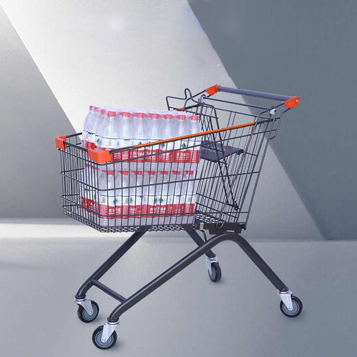Large and medium-sized supermarkets, shopping malls, warehouse carts, property convenience stores, household grocery shopping carts, shopping carts, large silver 240-liter with (load-carrying wheels)