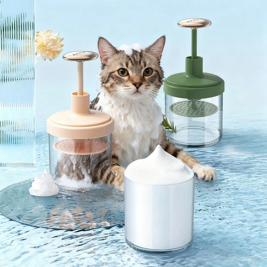 JD Express Pet Bath Foamer Automatic Rebound Shower Gel Pet Foam Press Foamer Foamer-Green