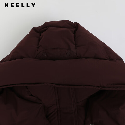 NEELLY Nali Shopping Mall's new winter style hooded mid-length casual commuter down jacket for women 90% white duck down Ankola red S