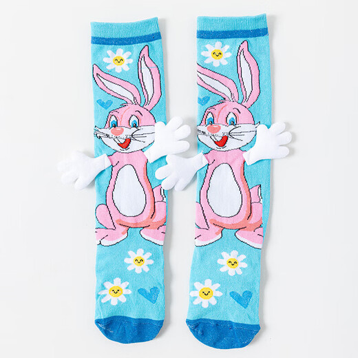 New 3D three-dimensional Internet celebrity popular cartoon fun children's socks foreign trade domestic sales children's socks stupid little elephant 1 pair 4-7 years old - L size