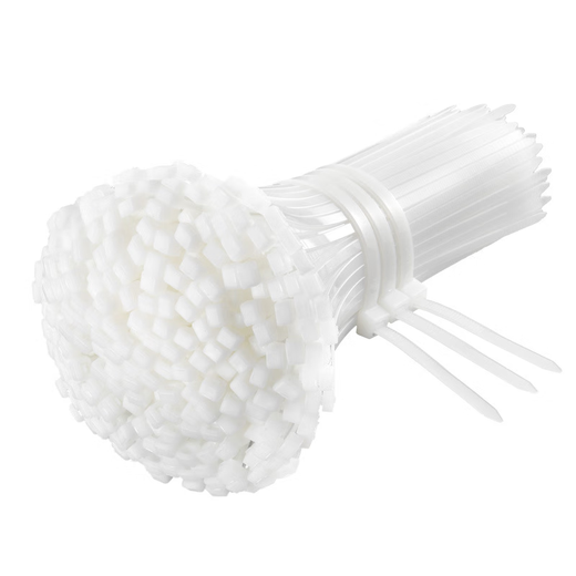 Hauskop Nylon Cable Tie National Standard 4.8*300mm Computer Installation Gardening Cable Management Belt Self-locking Cable Desktop Management Flame-Retardant Wire Harness Wire Bundling Tape White 100 Pieces/Pack