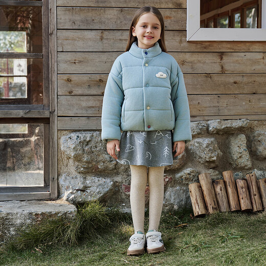 nest designsPR小云朵童装儿童夹棉外套男童女童时尚百搭秋冬 雾灰绿 100 （建议身高90-102cm）