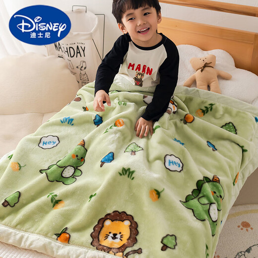 Disney Children's Raschel Blanket Double-layer Thickened Baby Blanket Baby Blanket Kindergarten Autumn and Winter Air-Conditioning Blanket Double-sided Velvet Love Cute Baby 100x120cm-1.5Jin Jin equals 0.5kg Double-layer Thickened Super Soft
