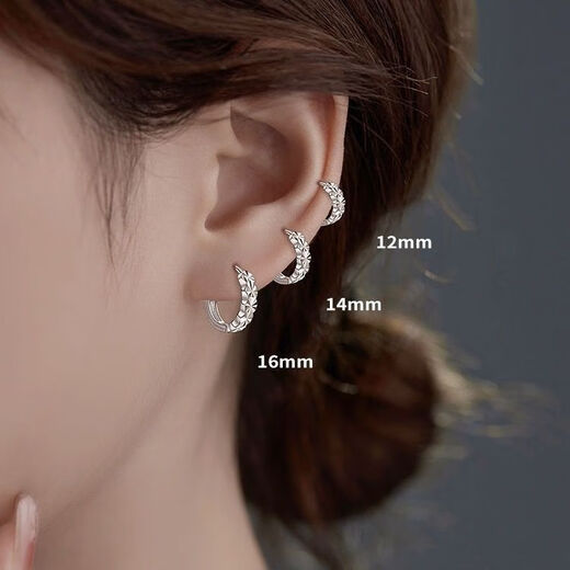 YKINCASL Old Phoenix 9999 sterling silver earrings for women with pierced ears, small earrings, no need to remove earrings, earrings, earrings for sleeping, pure silver baby's breath earrings, the same style as Lao Fengxiang, 16MM temperament + certificate