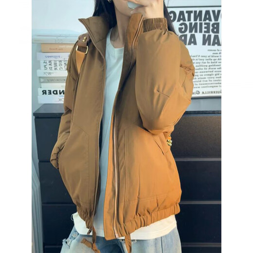 XUANSENTU American bomber jacket men's winter cotton thickened jacket short bomber stand collar down jacket XZ416-MY88222 dark gray cotton jacket upgraded version main picture 2XL