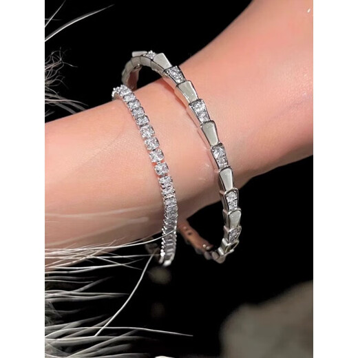 Qiaoyu Old Phoenix Gold Store S925 Silver Fritillary Snake Bracelet 2025 New Bracelet Girls Light Luxury Silver Fritillary Snake Bracelet (Open)
