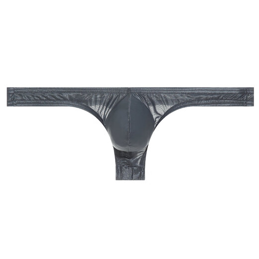 G-STATION summer ice silk cool men's thong ultra-thin high elastic silky soft soft comfortable breathable sexy low waist underwear black S