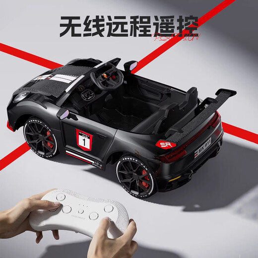 2025 new children's electric car four-wheel drive can sit on a person's car with remote control car for boys and girls, toy car, baby stroller, painted silver dual-wheel drive + leather seat + 12V7 battery + remote control