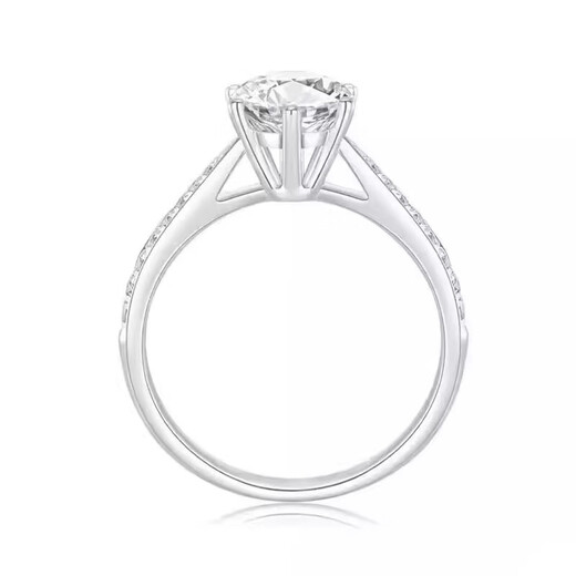 I Do platinum pt950 diamond ring micro-set six prongs 1 carat cultivated diamond proposal wedding ring gift for girlfriend and wife micro-set six prongs 50 points diamond size 15