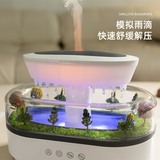 South Sandwich Aromatherapy Machine Automatic Scent Sprayer White Noise Humidifier Desktop Micro Landscape Home Bedroom Silent Colorful Ambience Light Large Fog White Noise Aromatherapy Humidifier Simulated Raindrops + Micro Landscape Silent + Z3 Bottle Essence