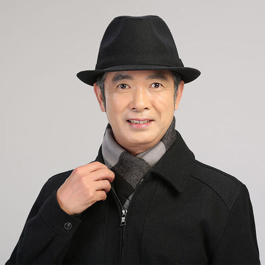 MANQIMEIYA sombrero sombrero de otoño e invierno para hombre sombrero de lana cálido para mediana edad y ancianos sombrero de jazz sombrero de caballero anciano de invierno gris oscuro tamaño mediano 56-58 circunferencia de la cabeza